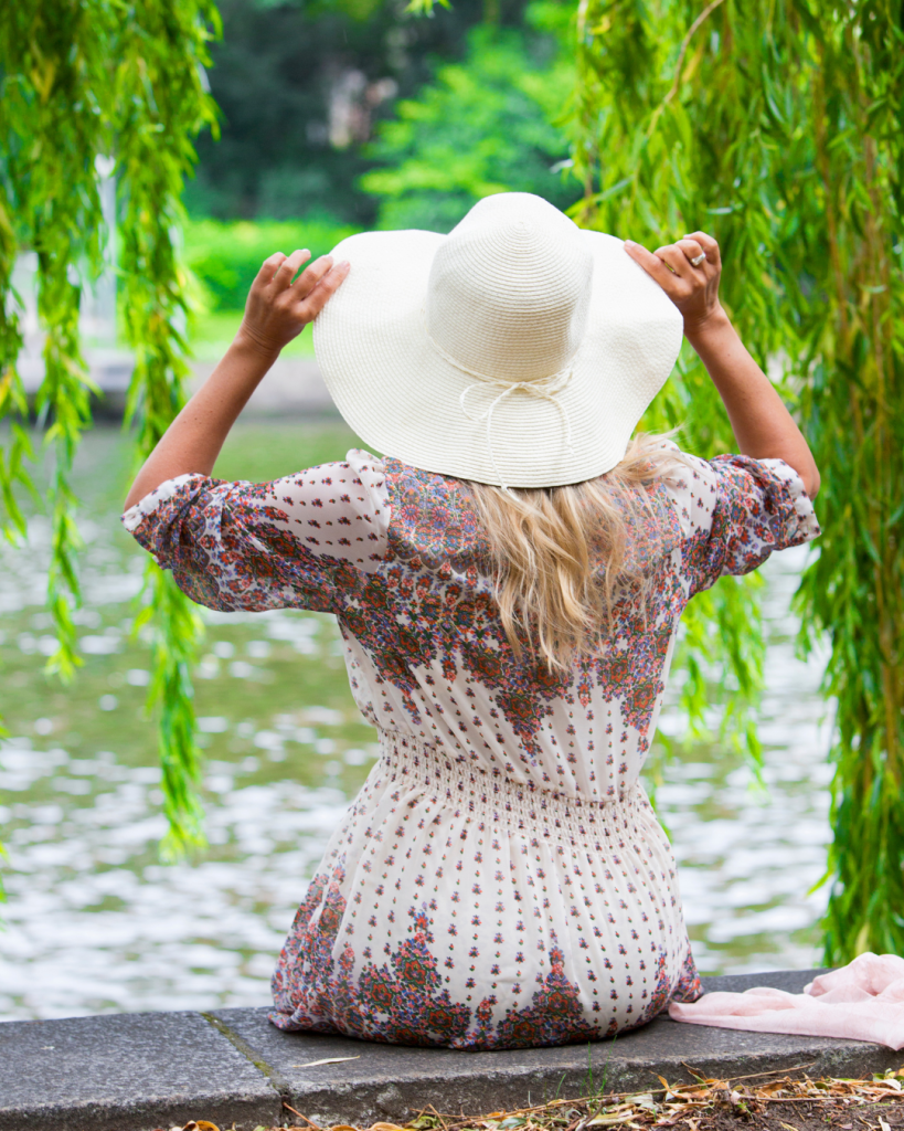 woman by the lake